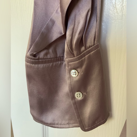 Banana Republic Mauve Satin Long Sleeve Dress - Picture 5 of 13